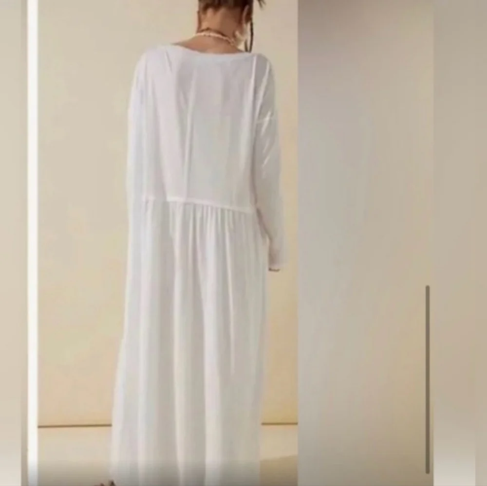Free People Beach Cameron Elegant Peach Long Sleeve Maxi  Dress - Picture 15 of 15